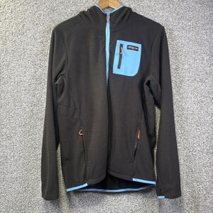Ventures Endurance Jacket Mens Medium Black Hot Chocolate Fleece Hooded Full Zip